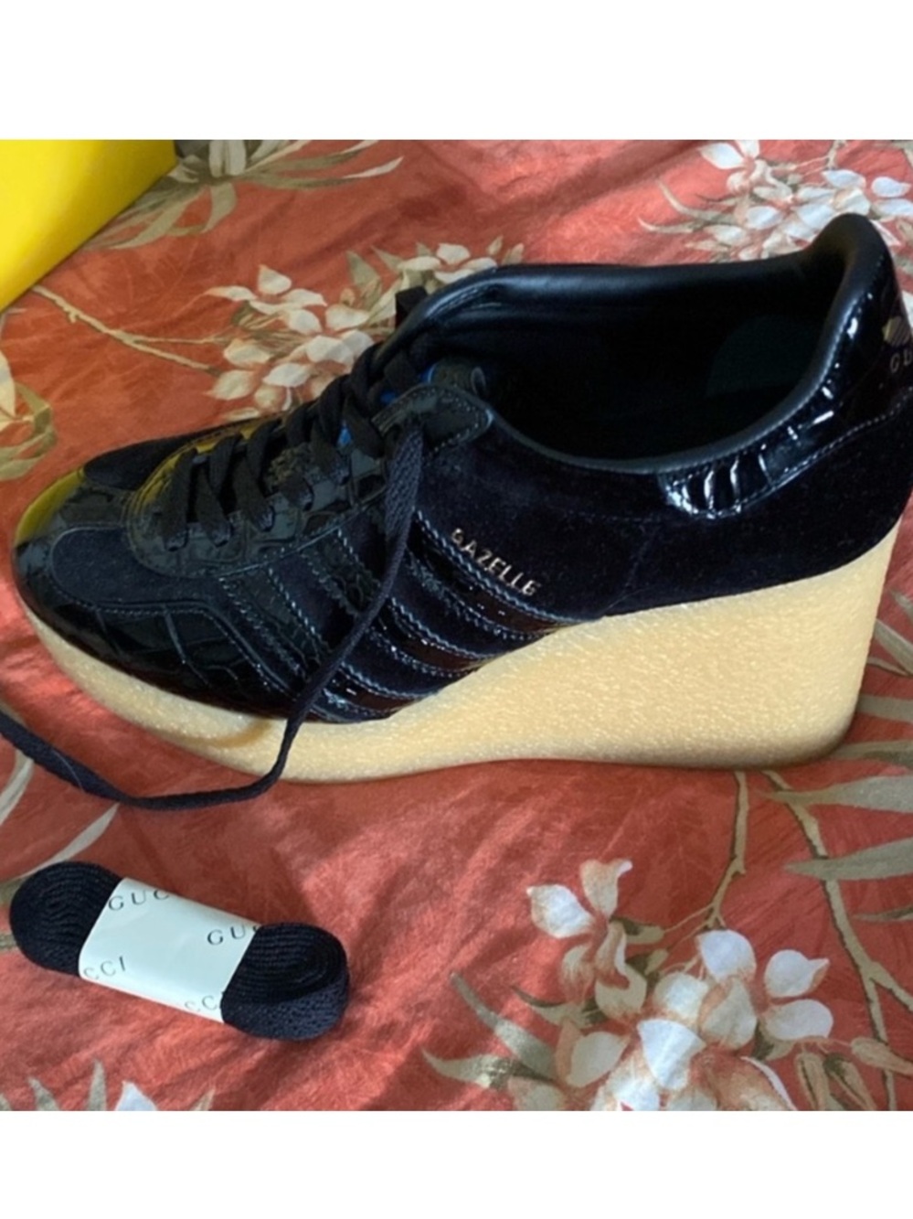 Adidas collab Black Gazelle Wedge Sneakers